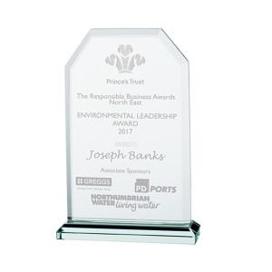 EXECUTIVE JADE GLASS CRYSTAL AWARD - 125MM - AVAILABLE IN 3 SIZES